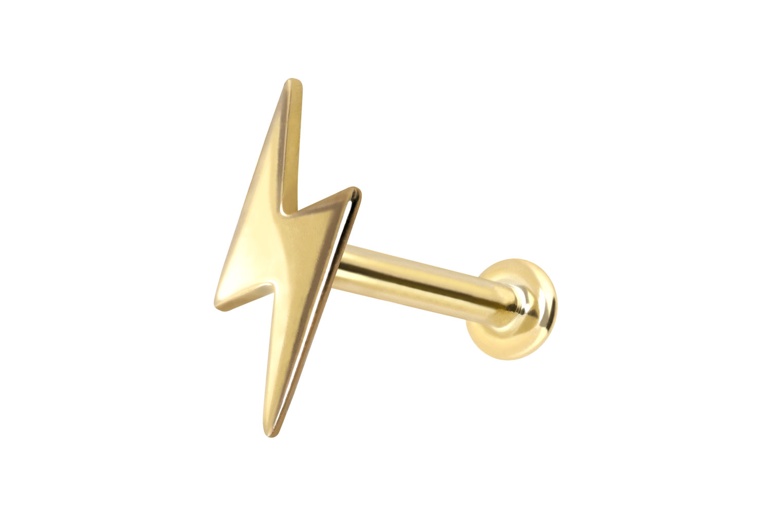 14 Karat Gold Labret Piercing mit Innengewinde BLITZ